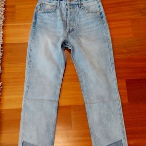 Cropped high rise a gold e jeans,  light blue